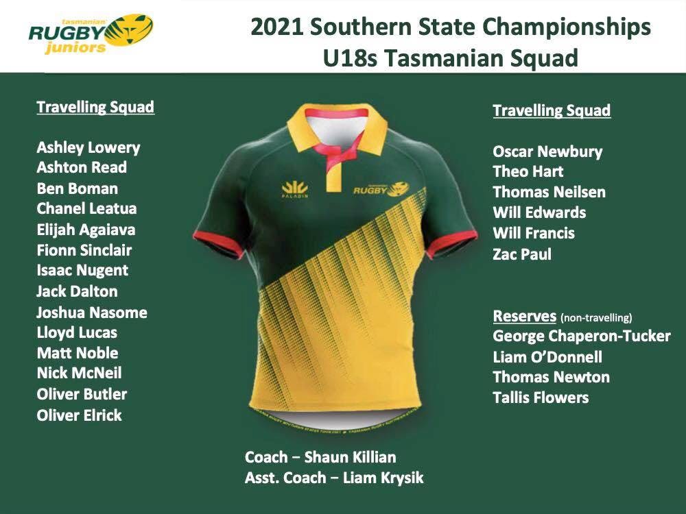 U18s Tasmanian Squad 2021